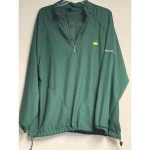 Masters Collection Windbreaker Jacket Mens L Green Quarter Zip Golf Authentic